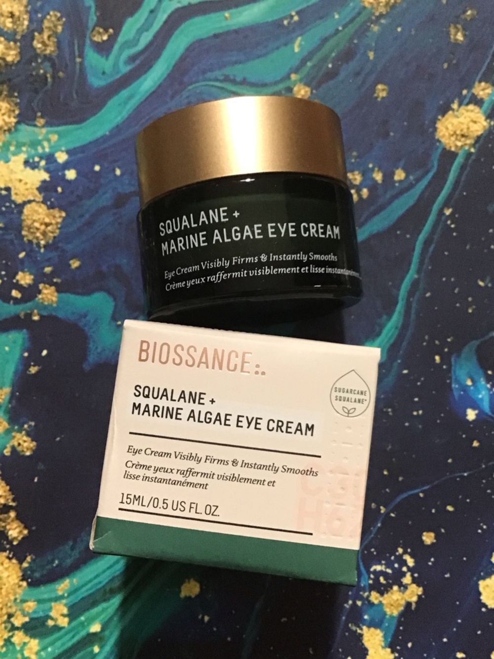 Biossance Squalane + Marine Algae Eye Cream — Green & Gold